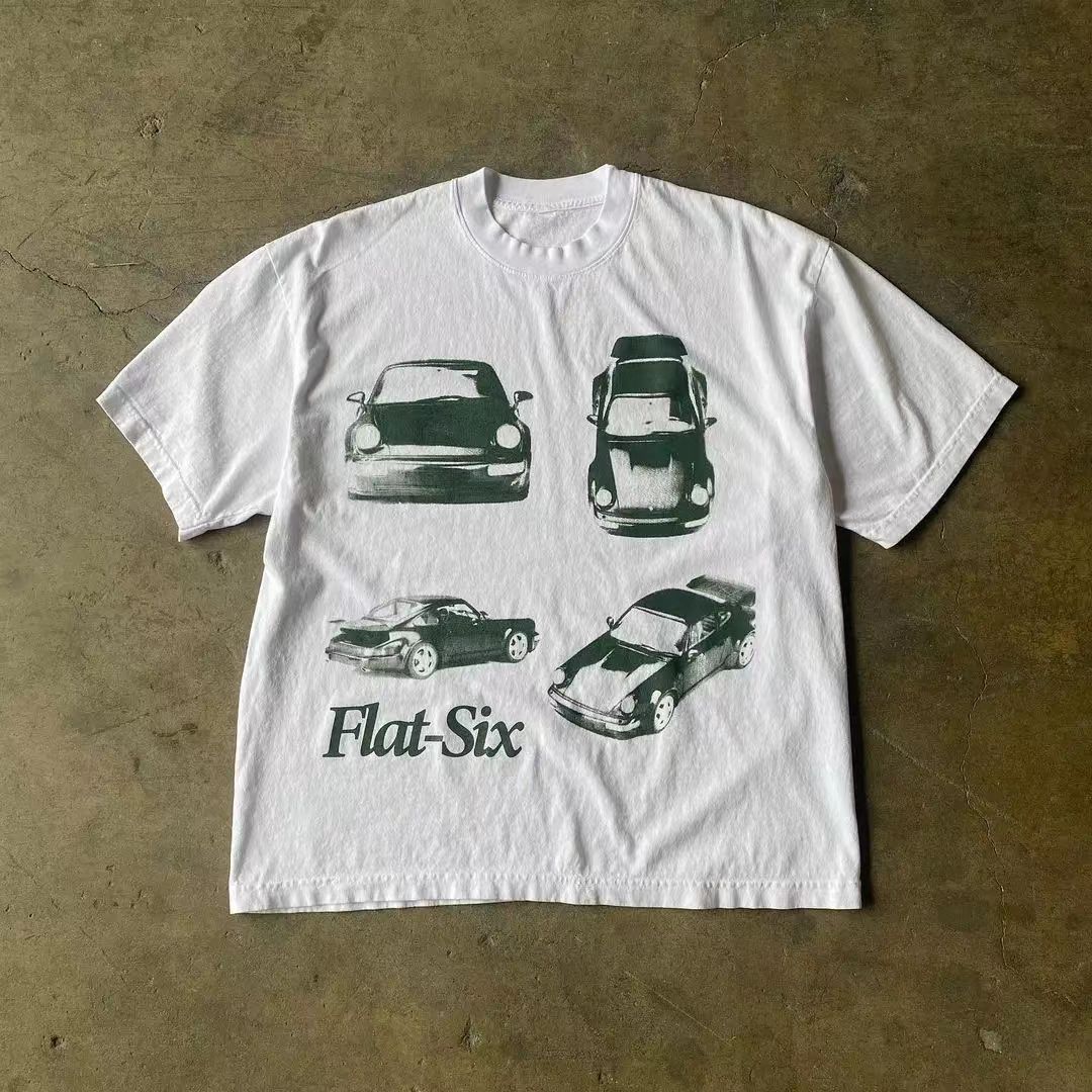 Men's Fashion Car Short-sleeved Printed T-shirt