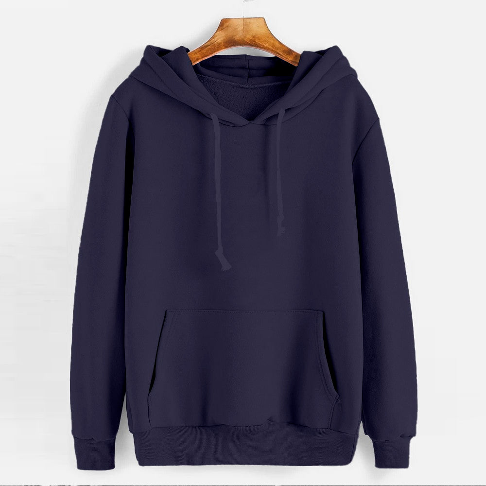 Blue Colour Women Full Sleeve Solid Hoodie