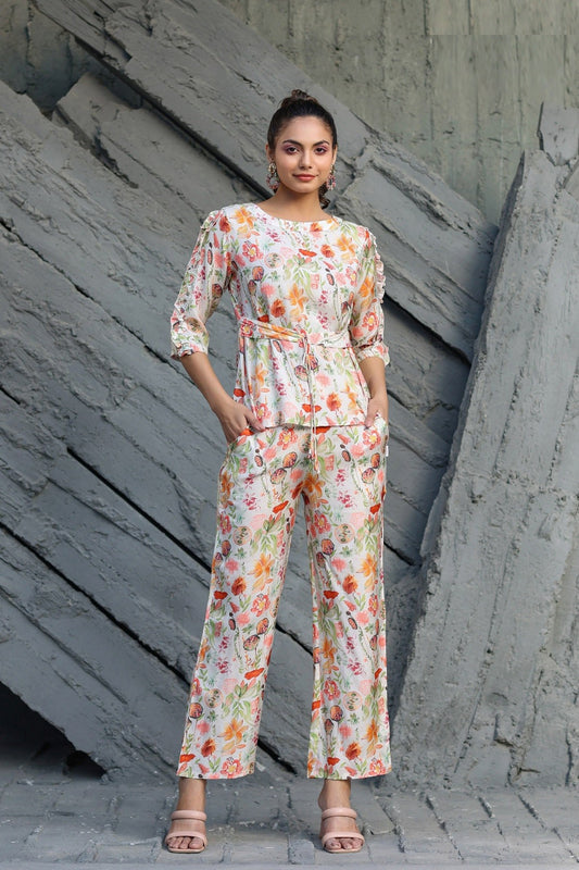 Floral Printed Co Ord Set For Women