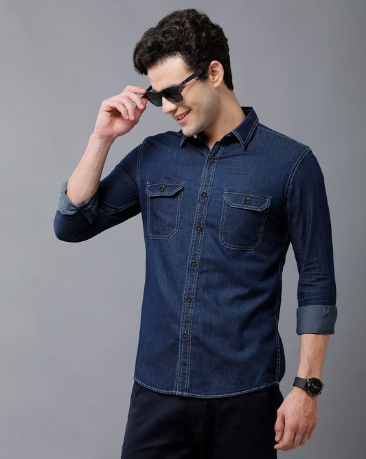 Men's Denim Cotton Sustainable Casual Denim Shirt