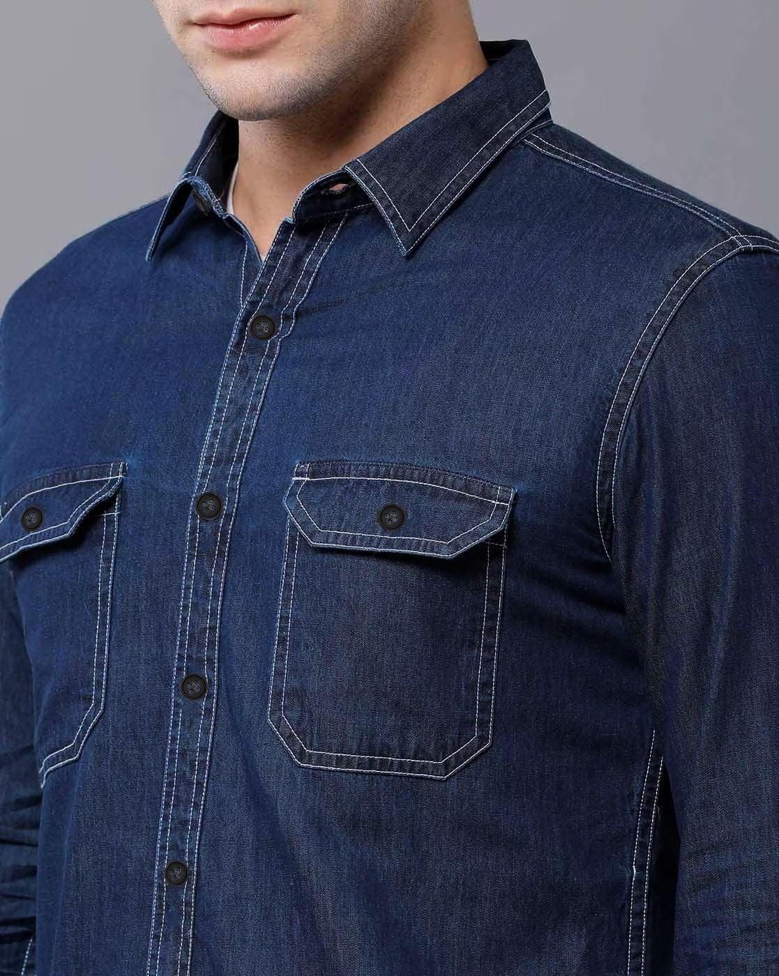 Men's Denim Cotton Sustainable Casual Denim Shirt