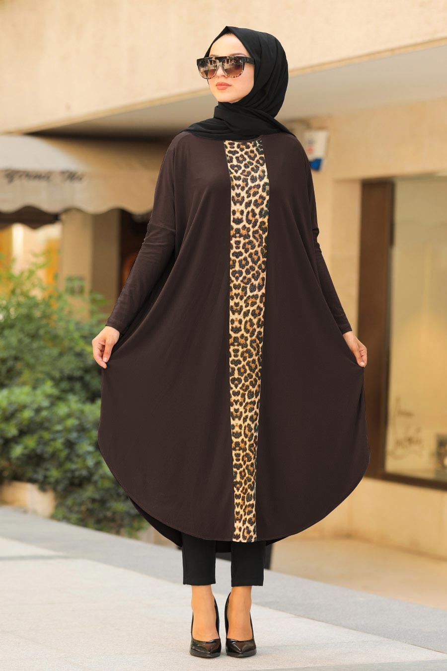 Brown Organic Jersey Stylish Abaya For Women