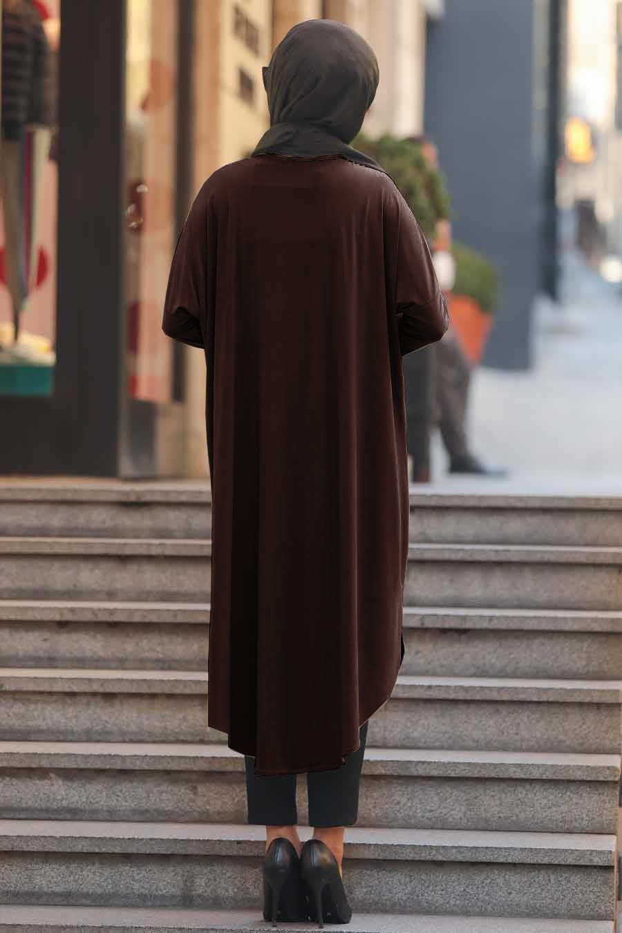 Brown Organic Jersey Stylish Abaya For Women