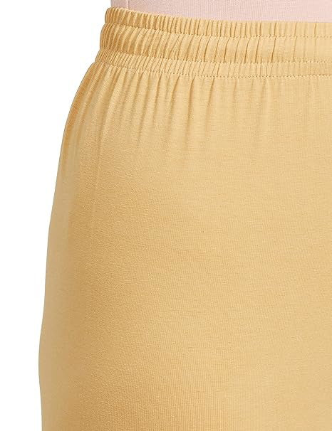 Beige Cotton Blend Churidar Leggings For Women