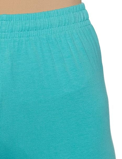 Aqua Cotton Blend Churidar Leggings For Women