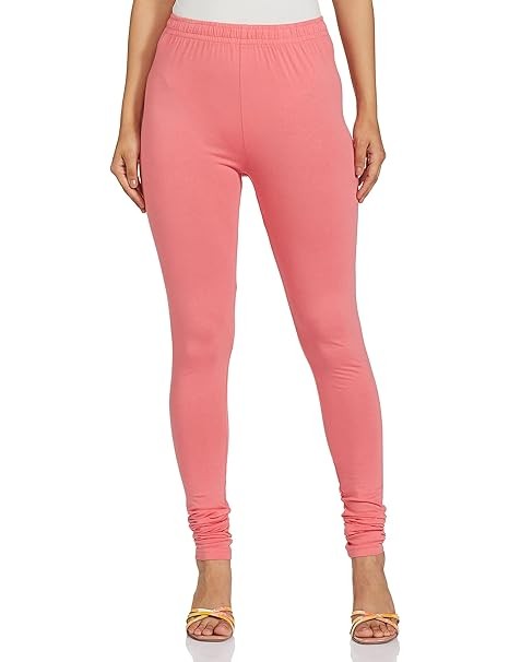 Coral Cotton Blend Churidar Leggings For Women