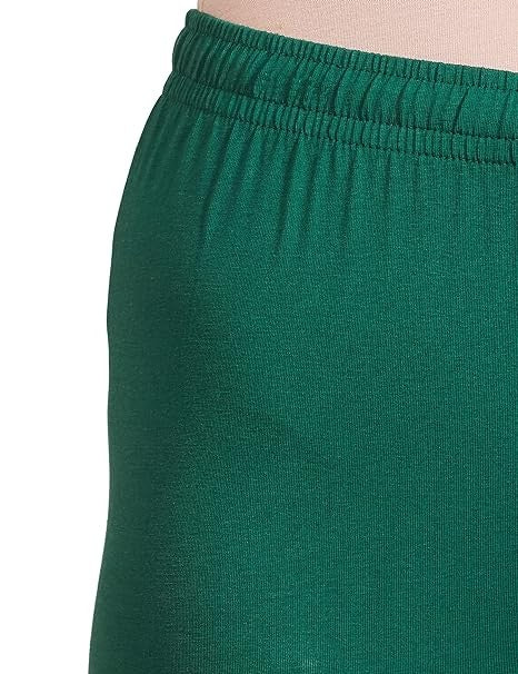 Green Cotton Blend Churidar Leggings For Women