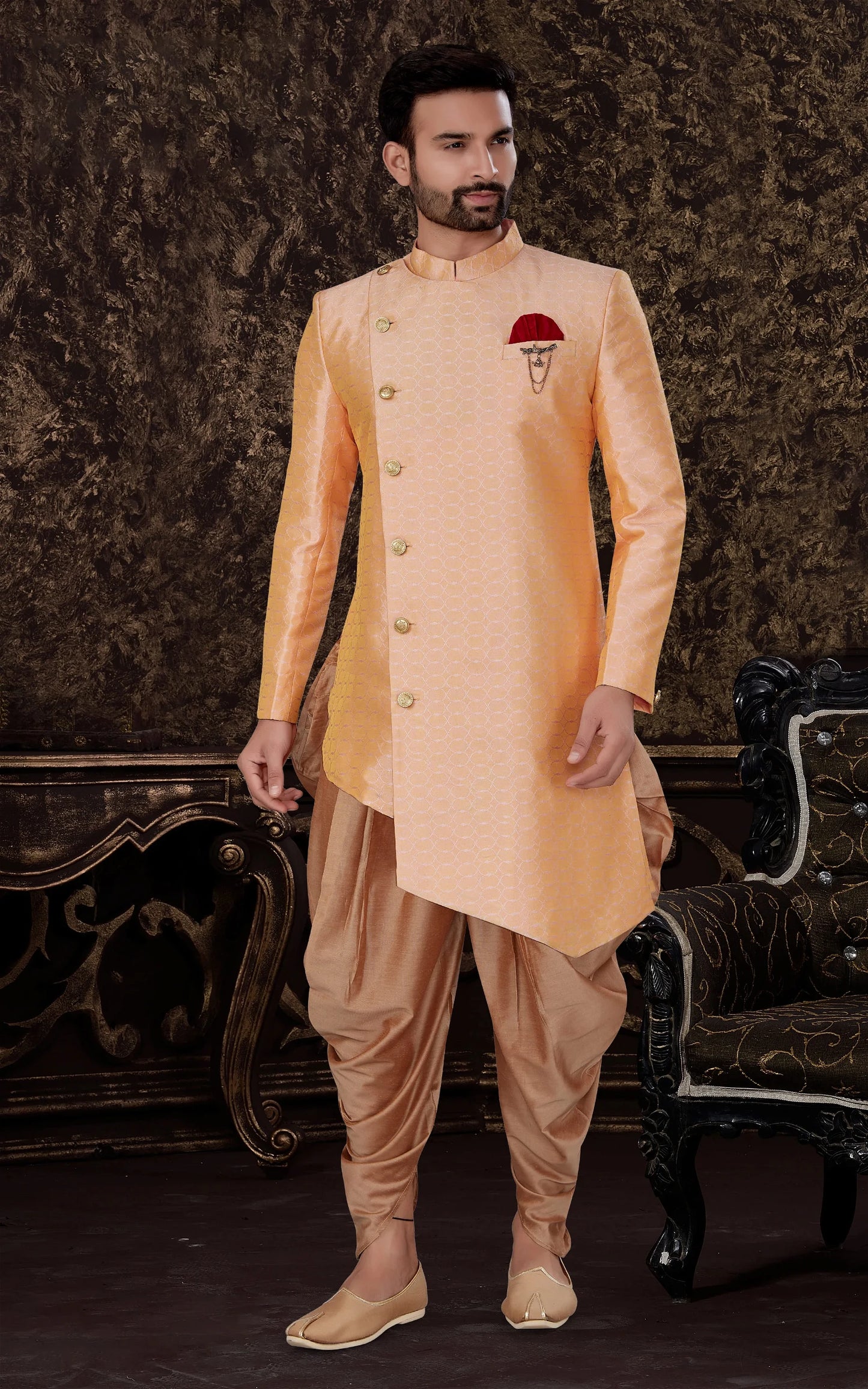 Exclusive Stylish Sherwani With Dhoti For Men