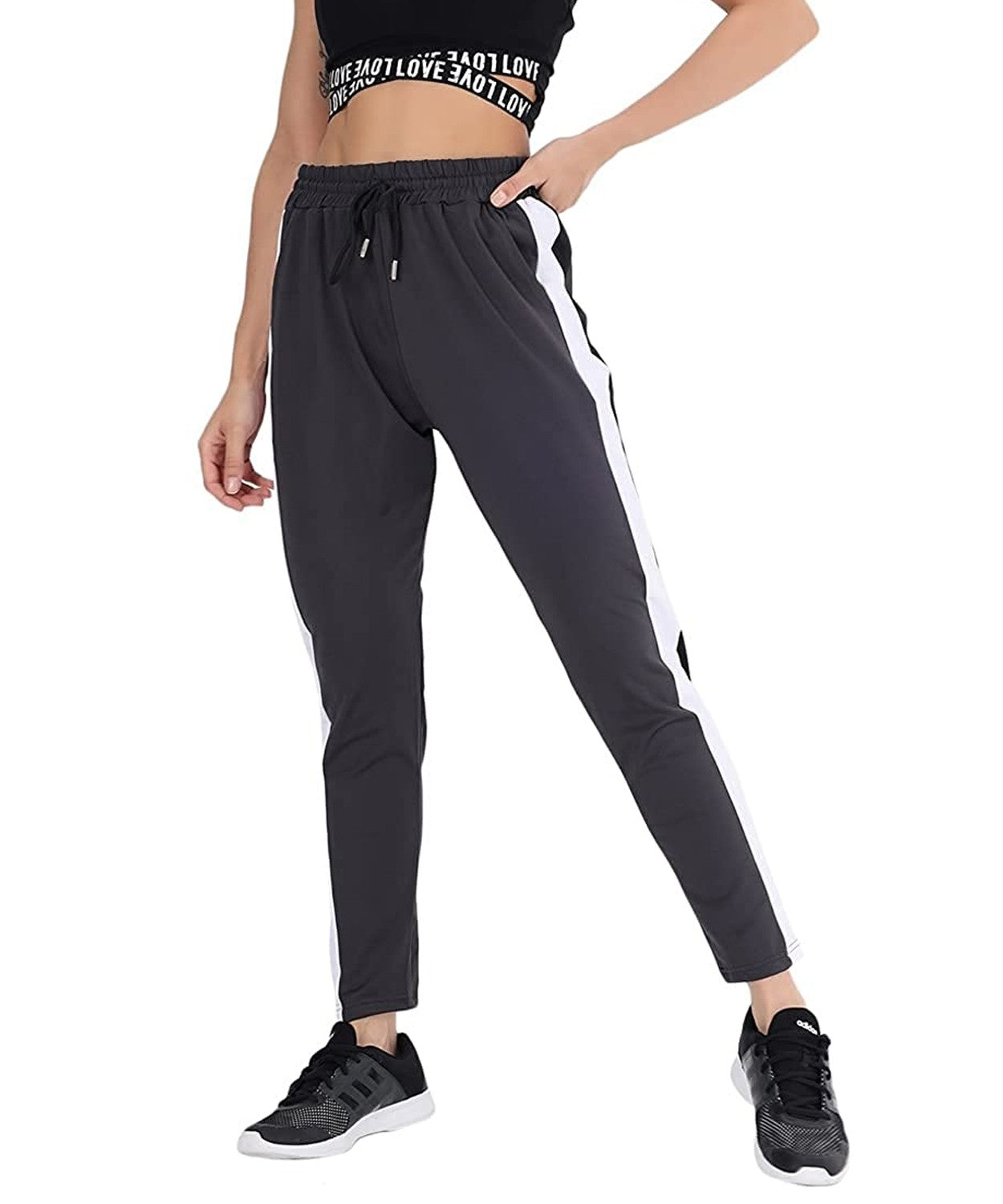 Dark Grey Casual Pant For Women