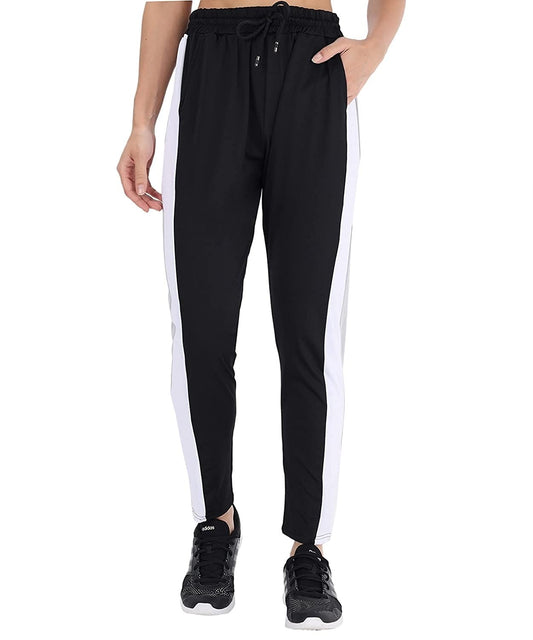 Black With White Stripe Casual Pant For Women