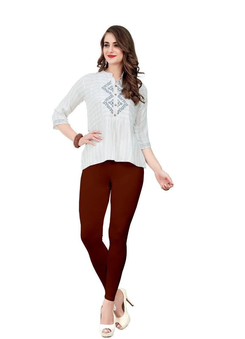 Cabernet Ankle Length Cotton Blend Comfort Leggings For Women