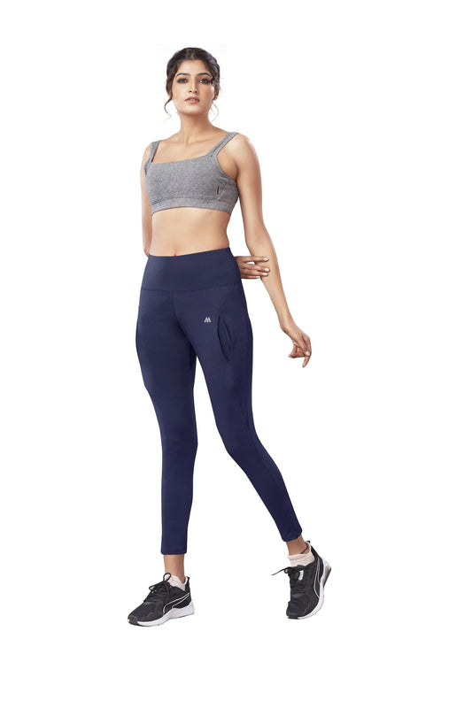 Blue Colour Polyester Solid Pattern Track Pant For Women's