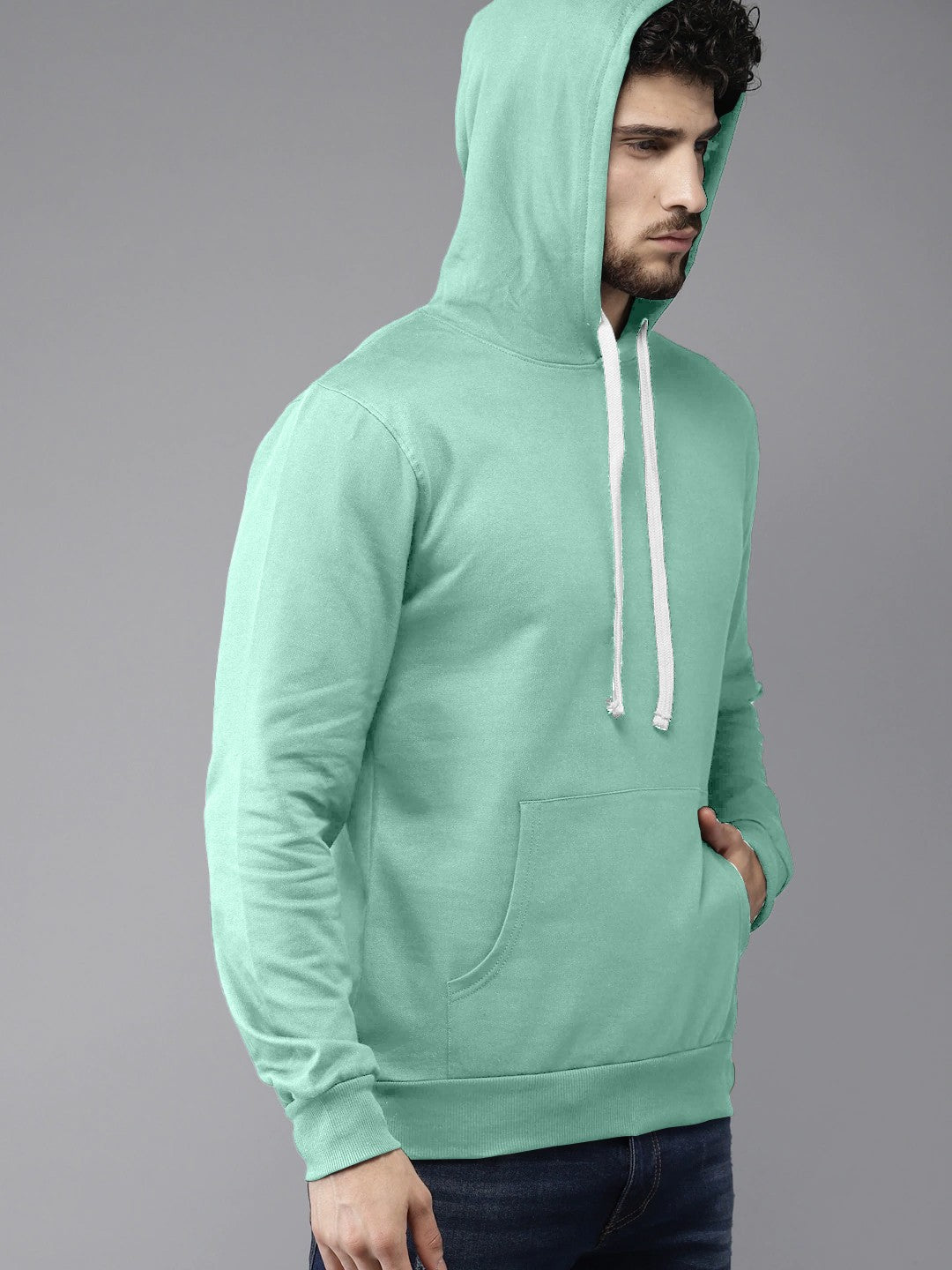 Light Cyan Colour High Quality Premium Hoodie For Men