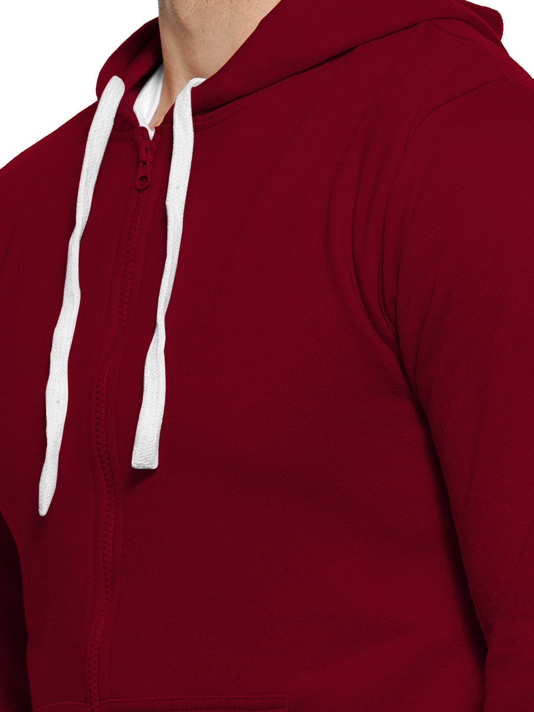 Maroon Colour Premium Zip Hoodie For Men