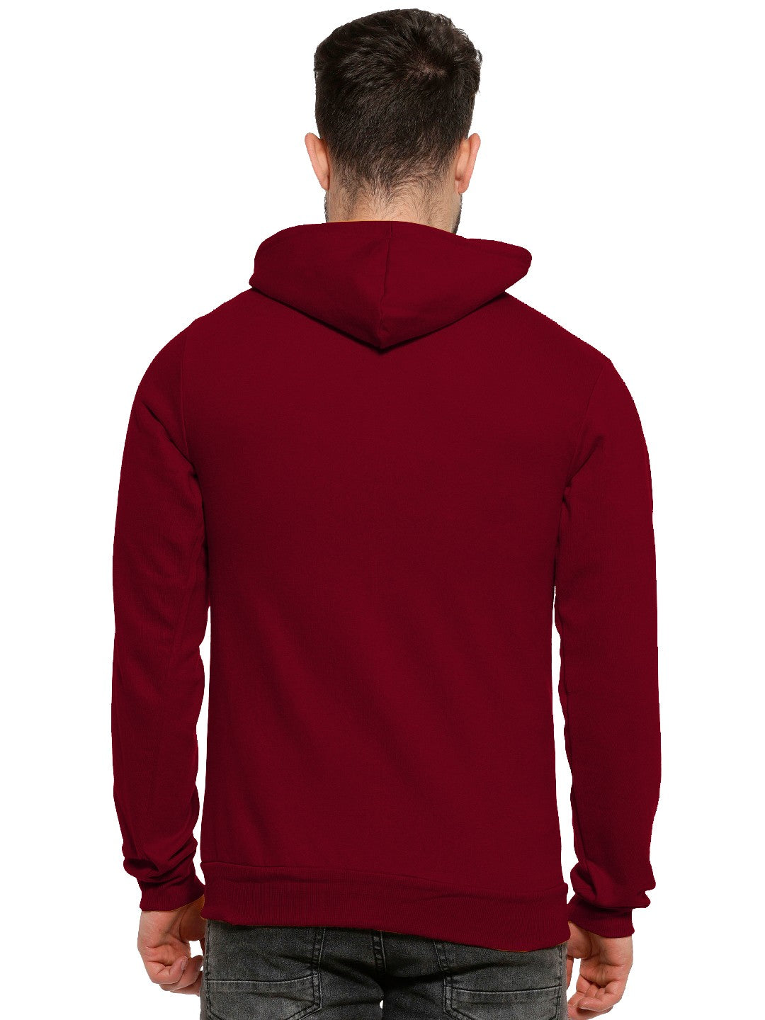 Maroon Colour Premium Zip Hoodie For Men