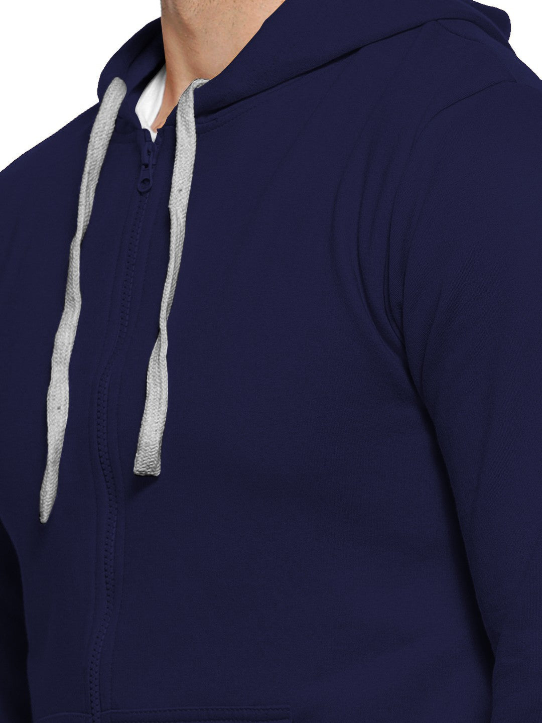 Blue Colour Premium Zip Hoodie For Men