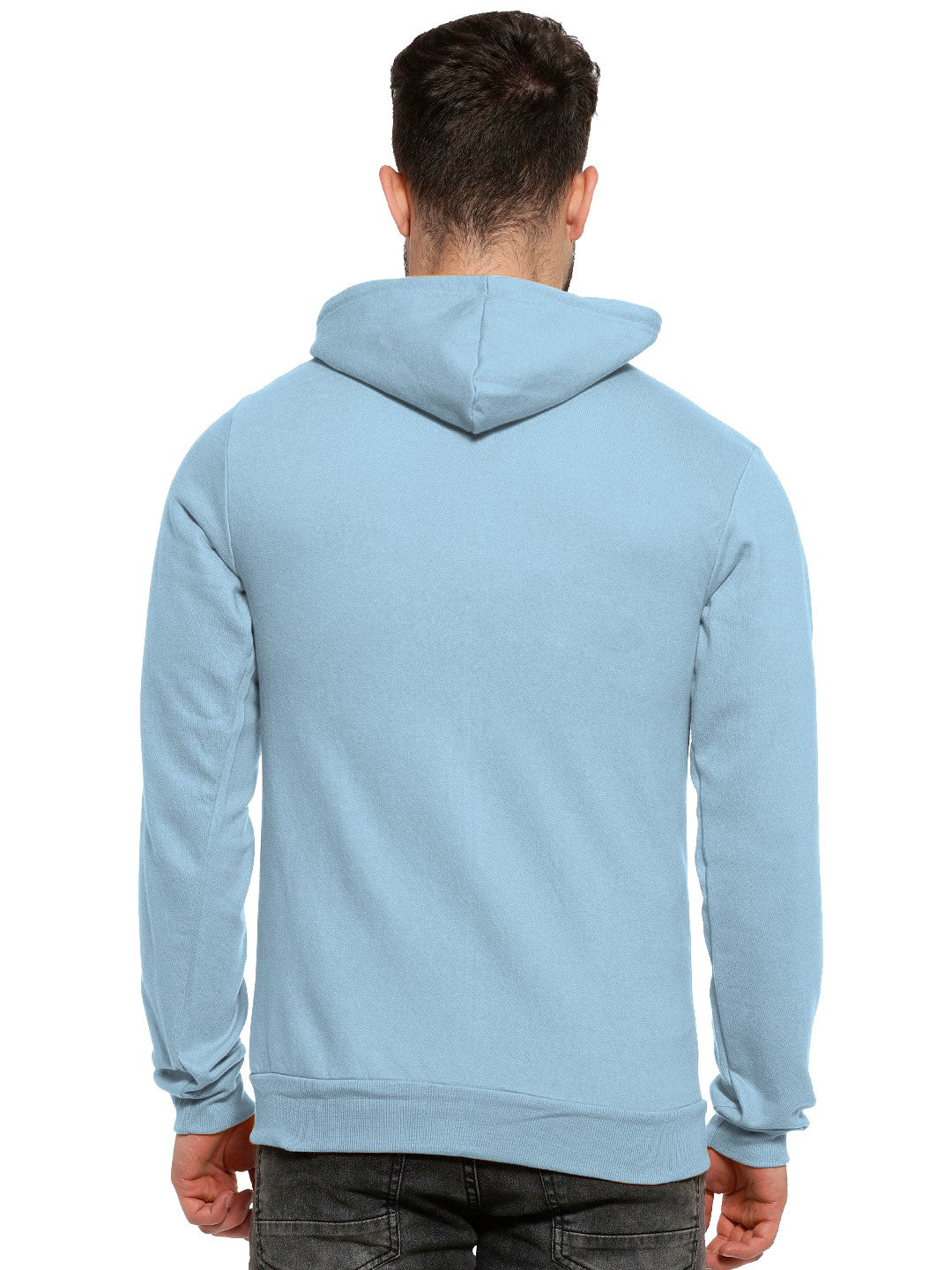 Cyan Colour Premium Zip Hoodie For Men