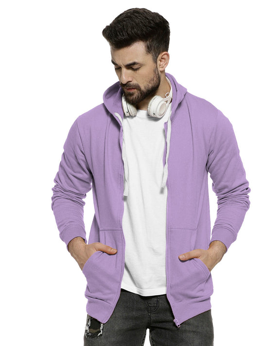 Purple Colour Premium Zip Hoodie For Men