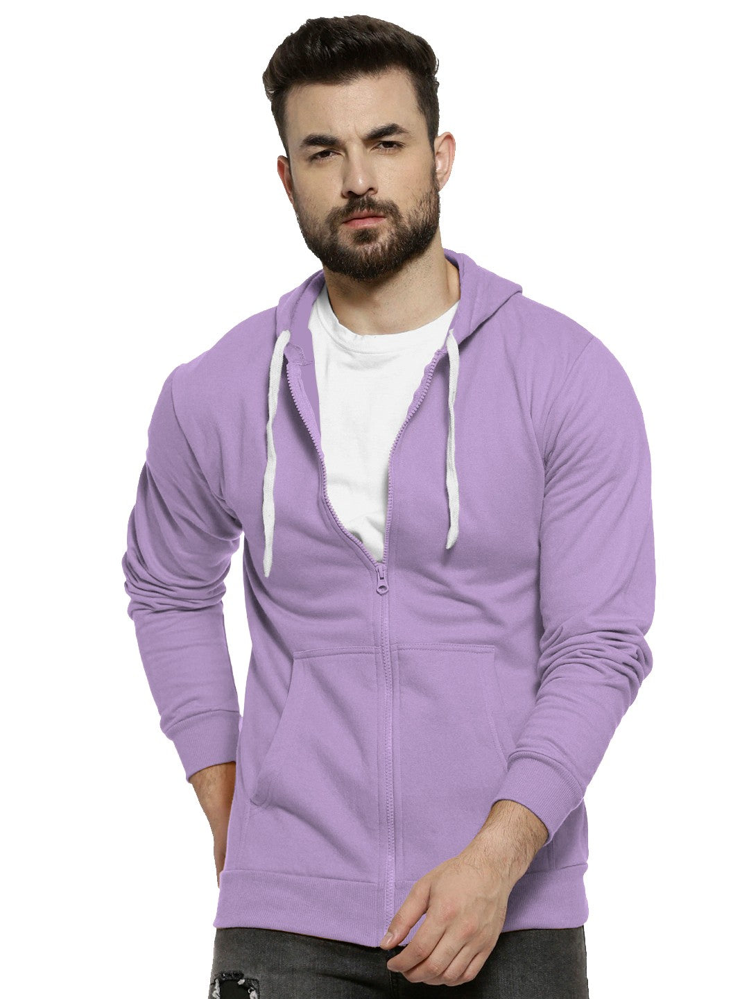 Purple Colour Premium Zip Hoodie For Men