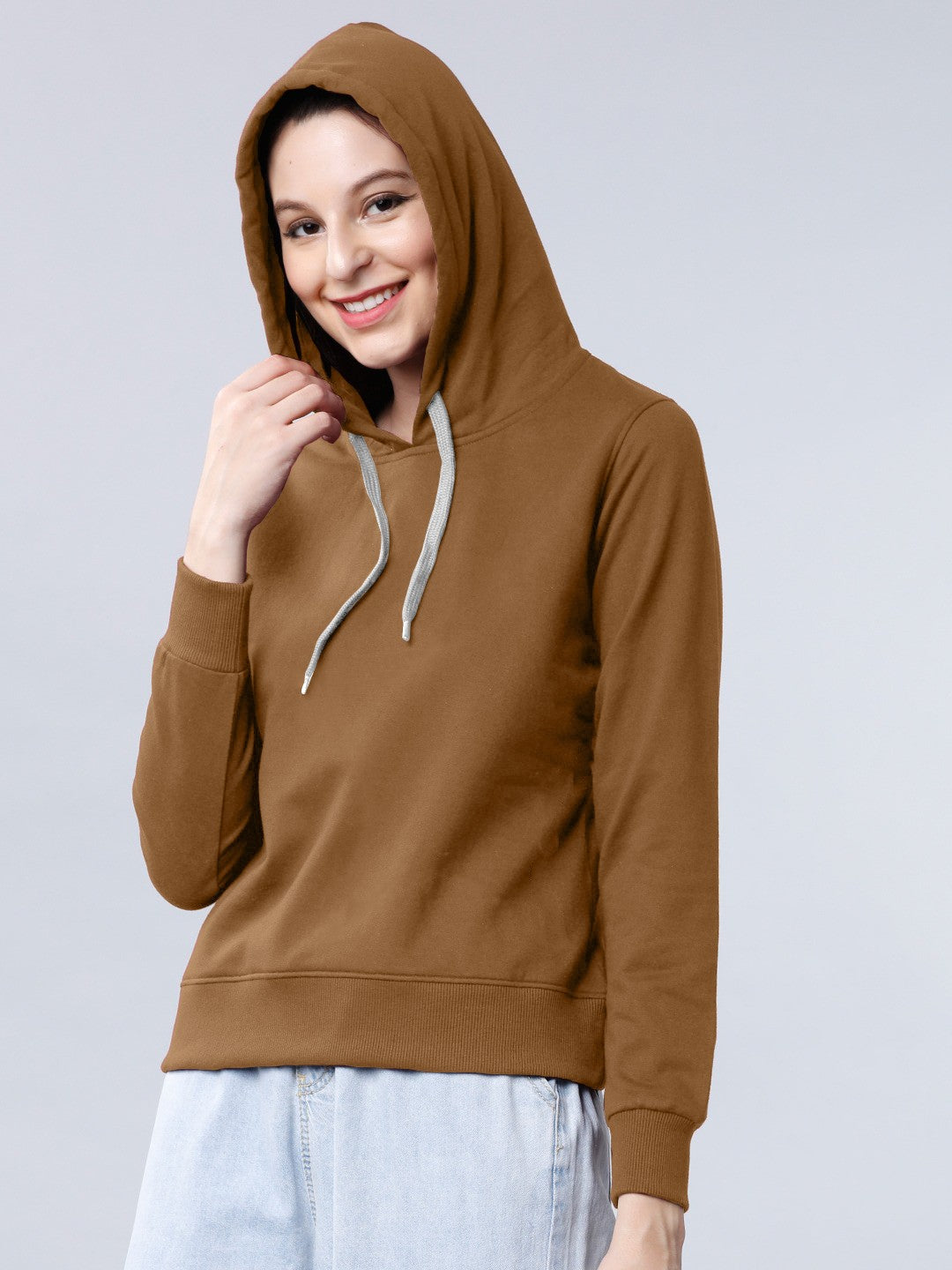 Brown Colour High Quality Premium Hoodie For Women's