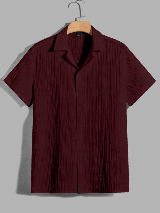 Maroon Color Half Sleeves Regular Fit Formal Shirt for Men