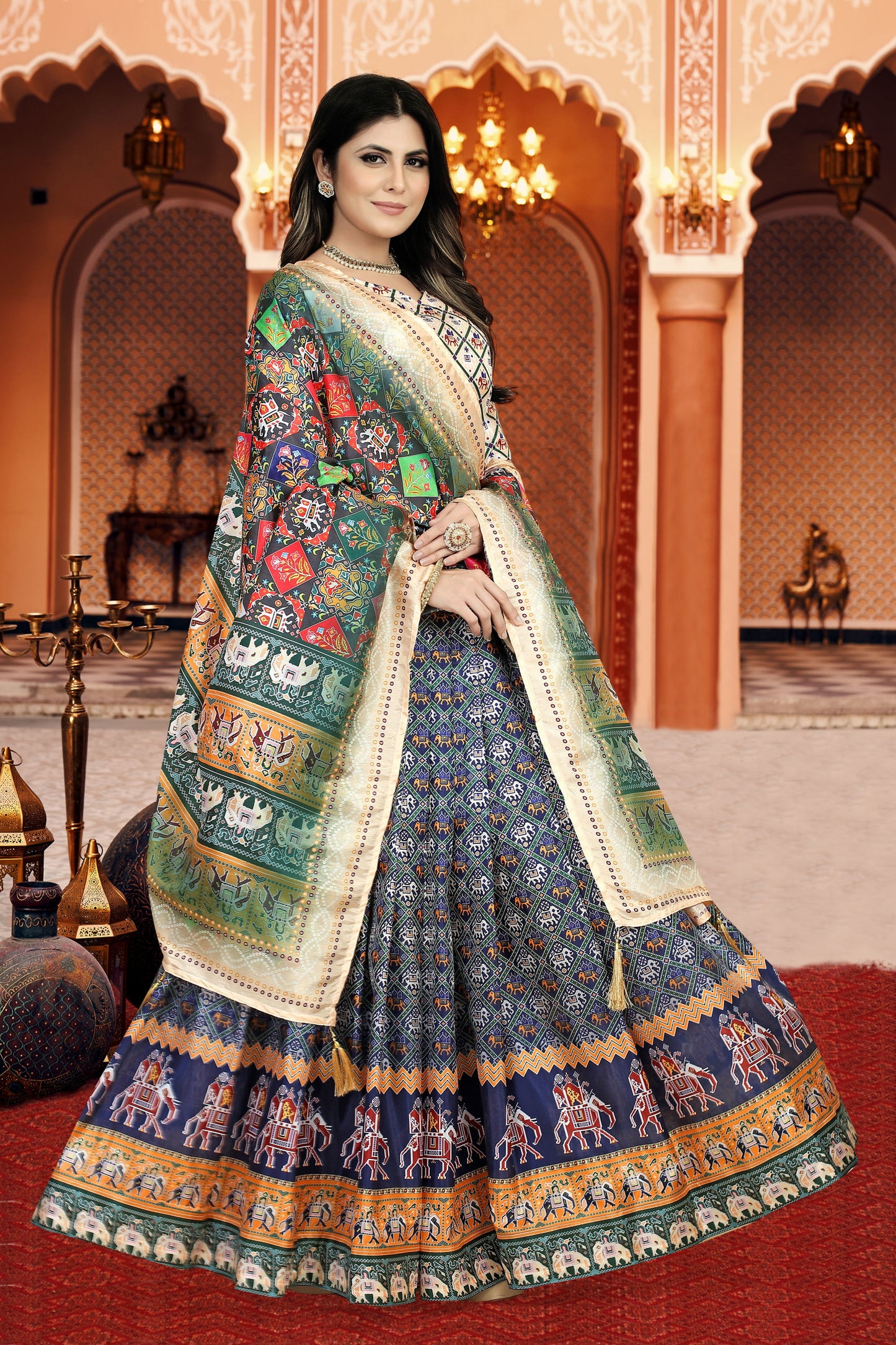 Patoda Printed Attractive Fancy Lehenga Choli With Dupatta For Women