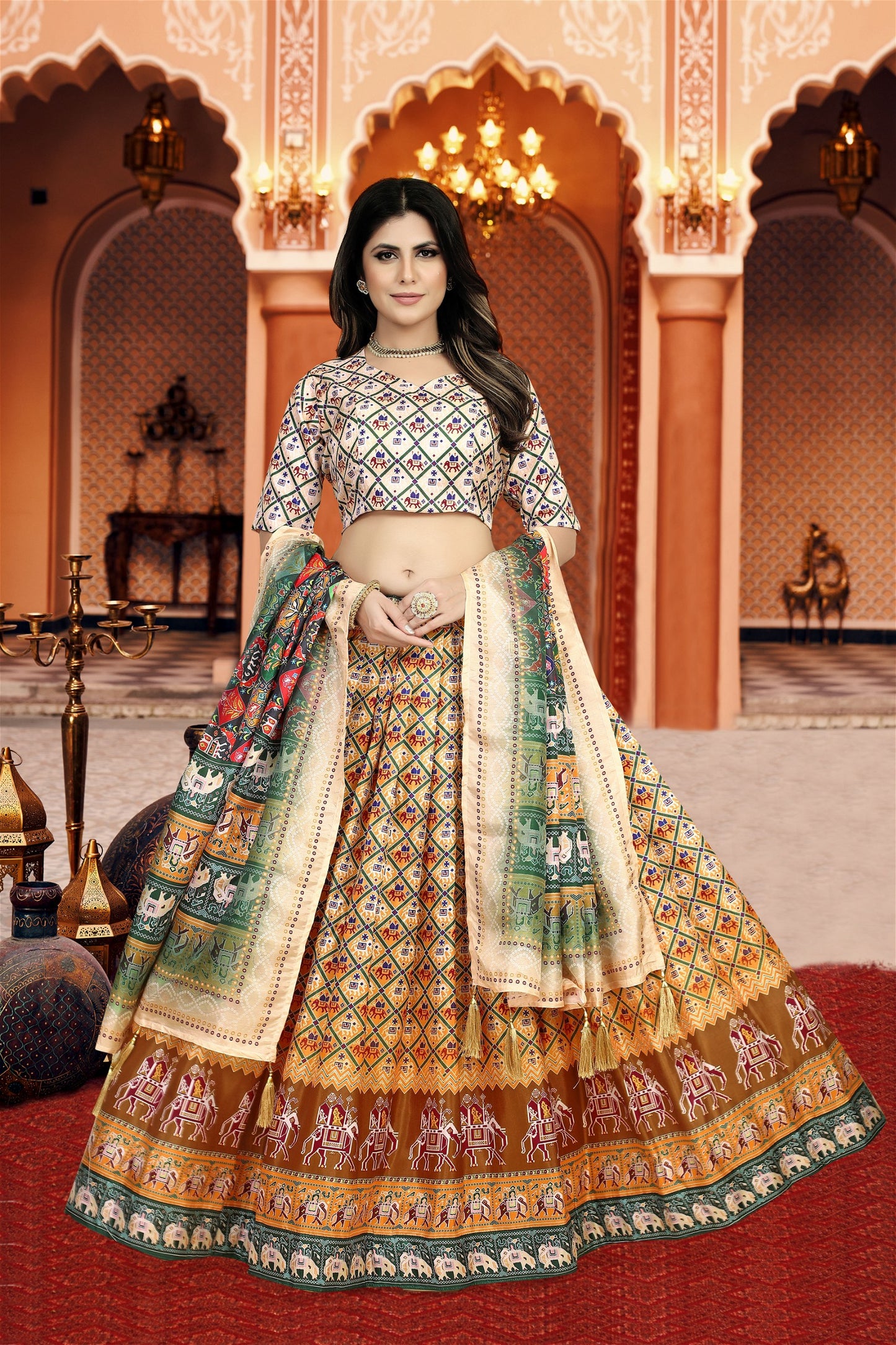 Digital Attractive Printed Fancy Lehenga Choli With Dupatta For Women