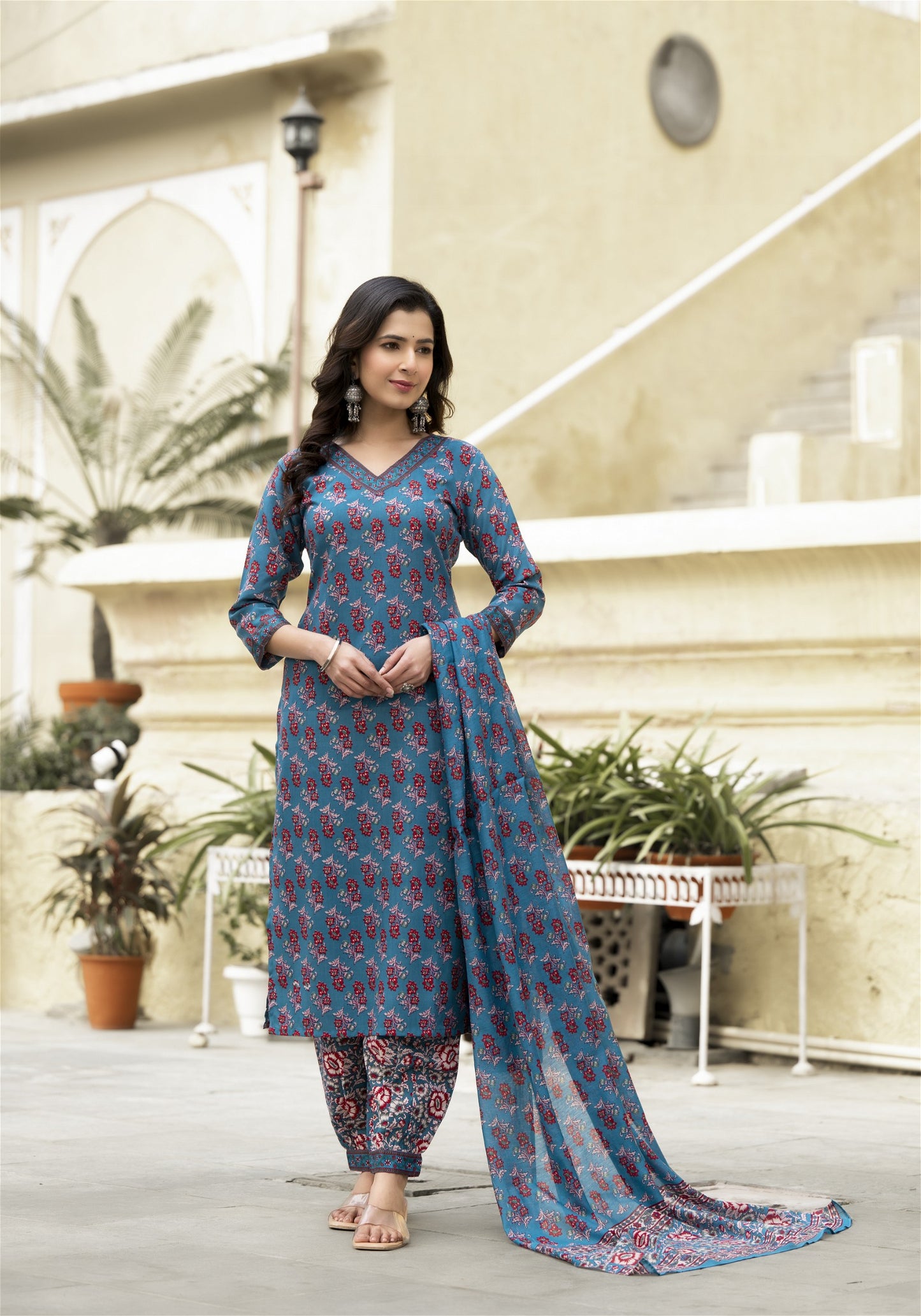 Daily Wear Kurta set With Bottom and Dupatta set for Women