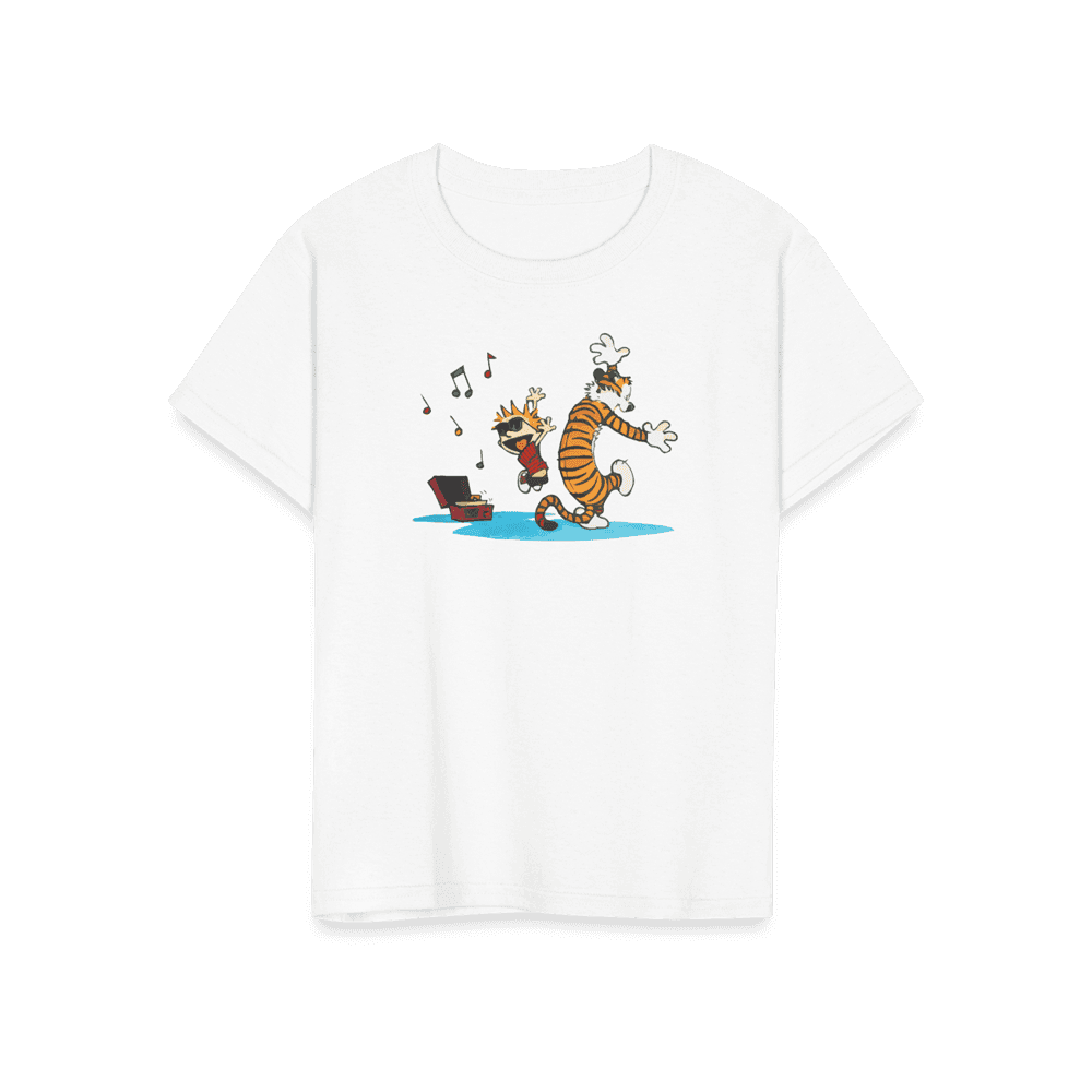 Calvin and Hobbes Dancing With Record Player T-Shirt