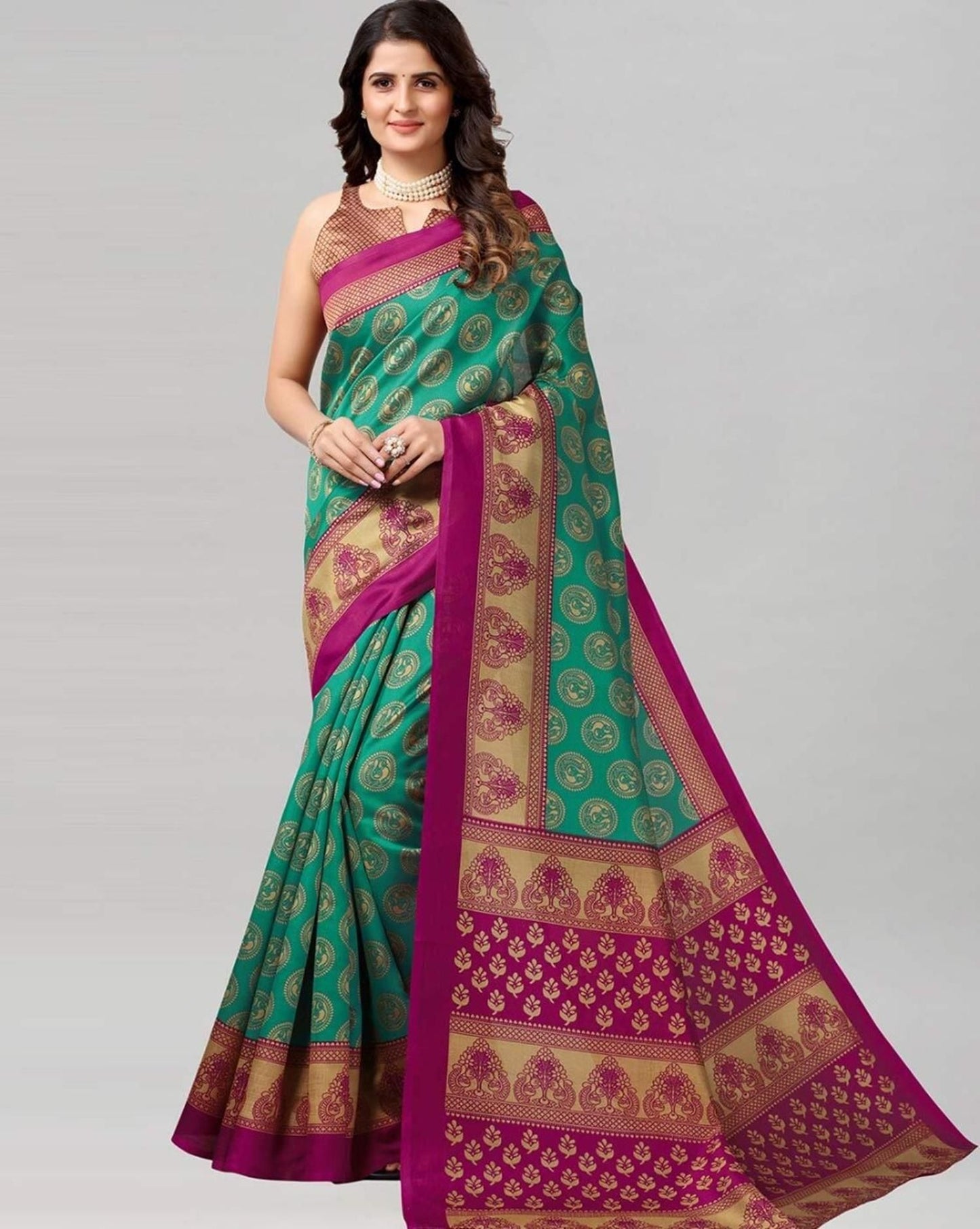 Elegant  Printed Art Silk Sarees