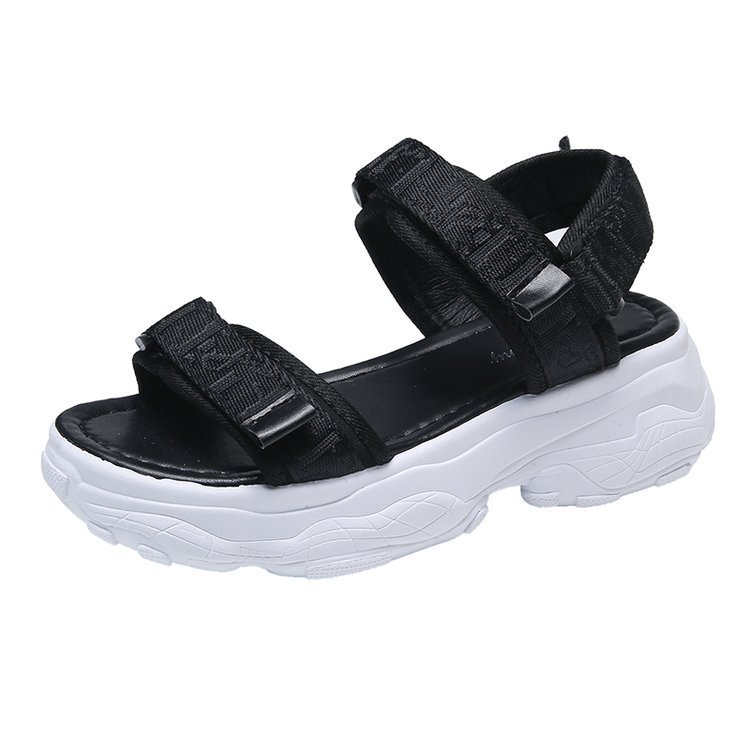 Women's Platform Sports Style One-line Peep Toe Velcro Sandals