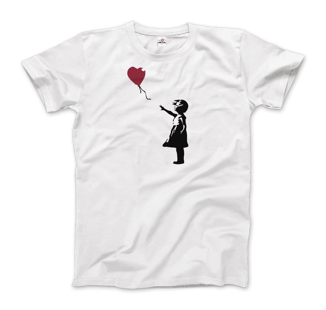 Banksy the Girl With a Red Balloon Artwork T-Shirt