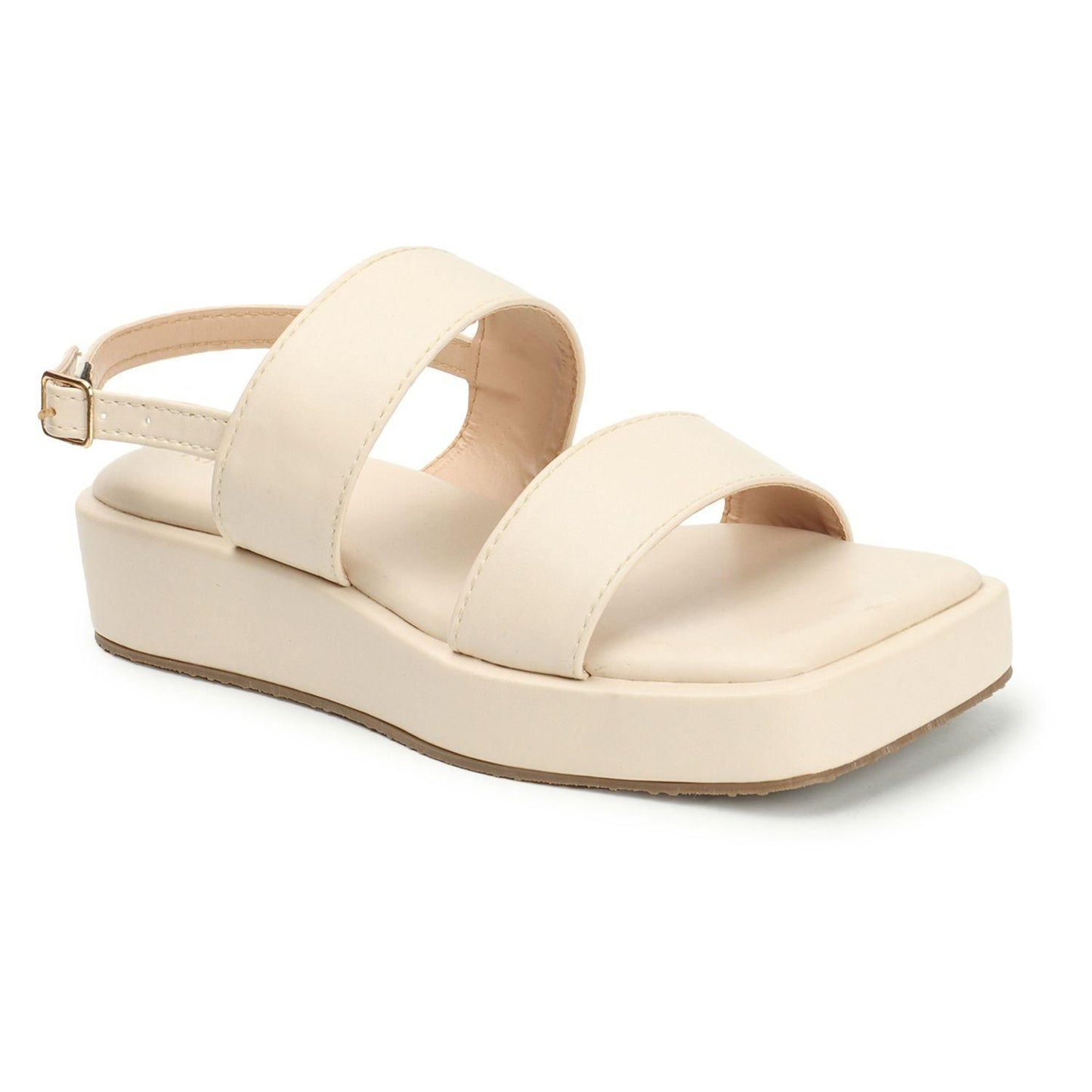 Kiravi Back Closed Buckle White Sandals