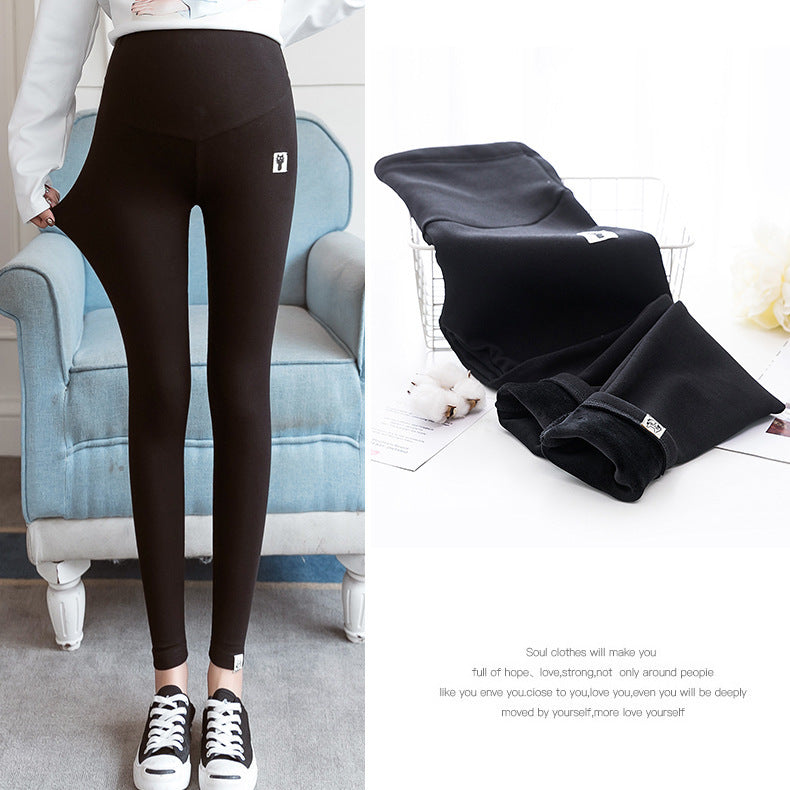 Maternity Leggings Fleece-lined Outer Wear