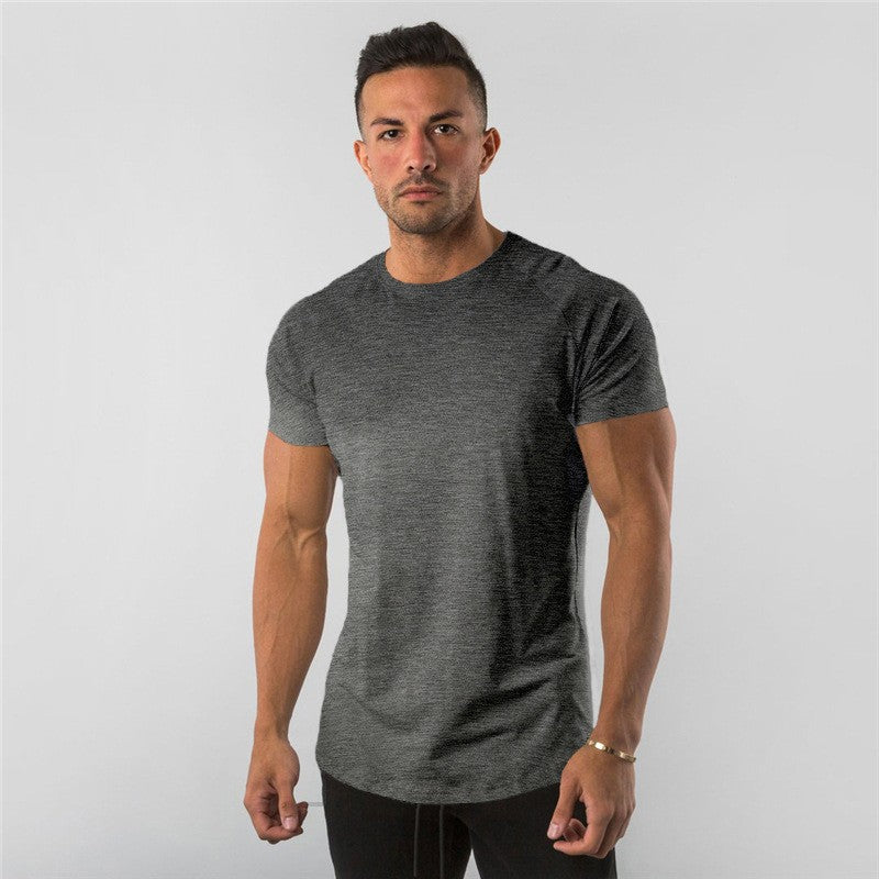 Men's Sports Solid Color Fitness Slim Long Sleeve And Short Sleeve T-shirt