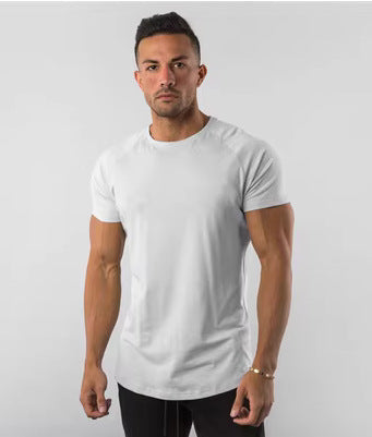 Men's Sports Solid Color Fitness Slim Long Sleeve And Short Sleeve T-shirt