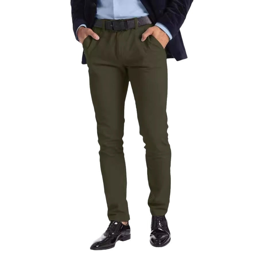 Business Men's Micro-elastic Straight-leg Trousers