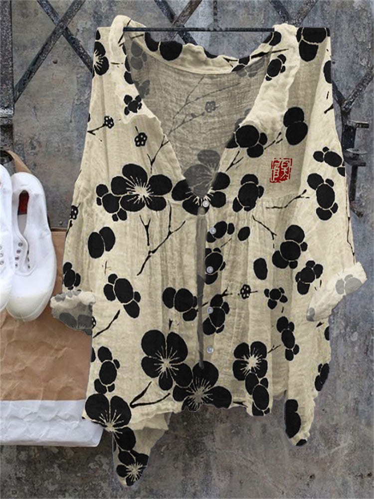 Fashion Women's Shirt Landscape Printing