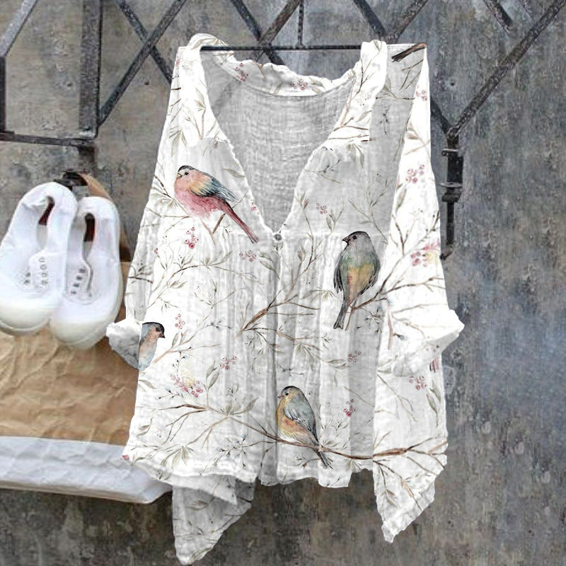 Fashion Women's Shirt Landscape Printing