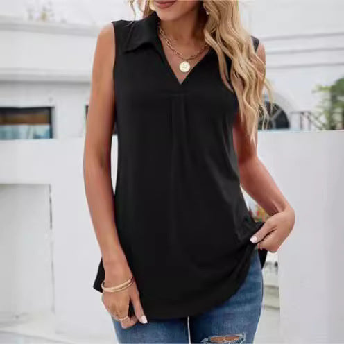 European And American Women's Solid Color Casual Vest