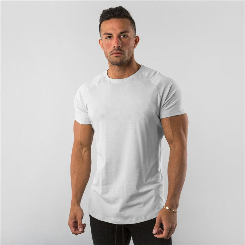 Men's Sports Solid Color Fitness Slim Long Sleeve And Short Sleeve T-shirt