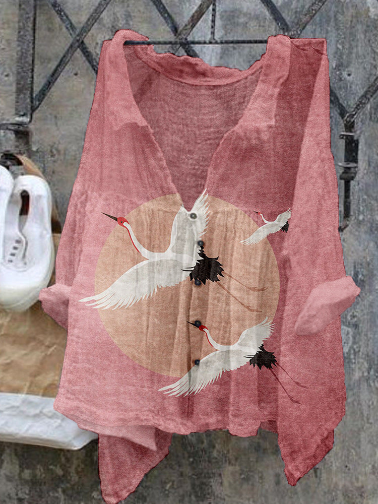 Fashion Women's Shirt Landscape Printing