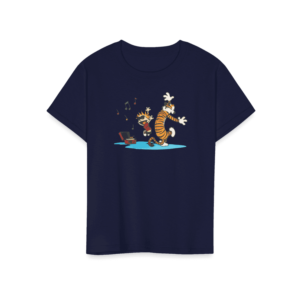 Calvin and Hobbes Dancing With Record Player T-Shirt