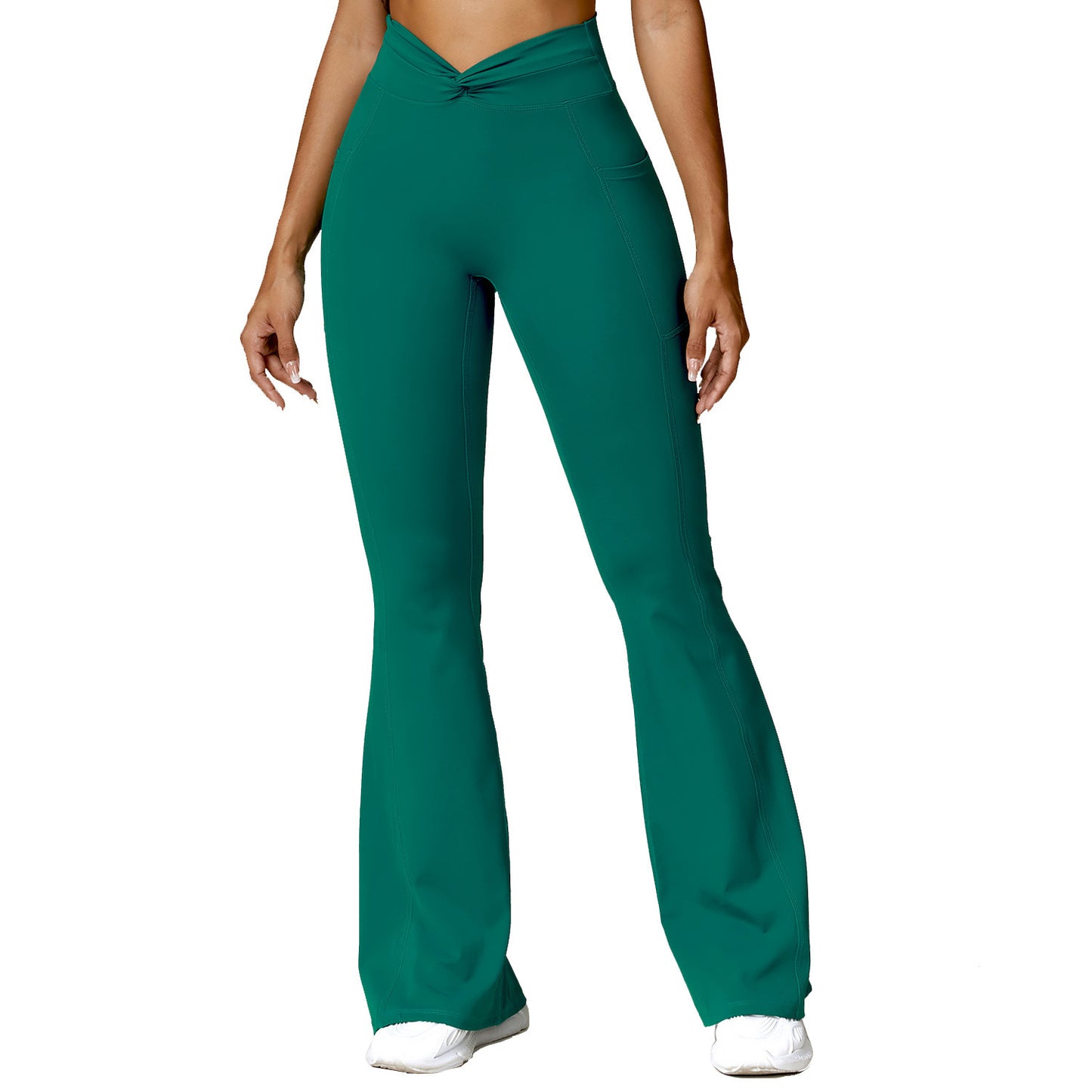 European And American Hip Raise High Waist Yoga Pants Women's Pocket