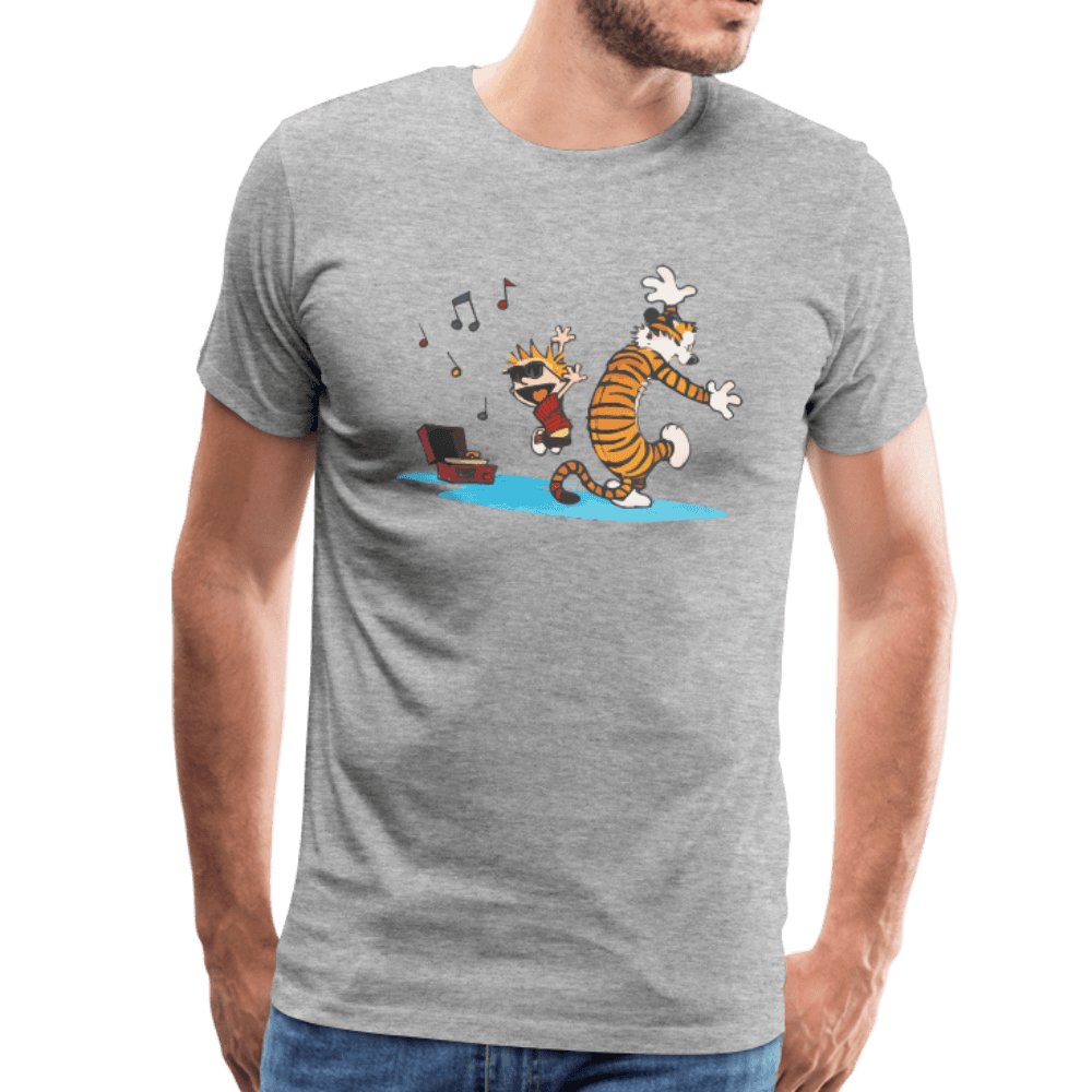 Calvin and Hobbes Dancing With Record Player T-Shirt