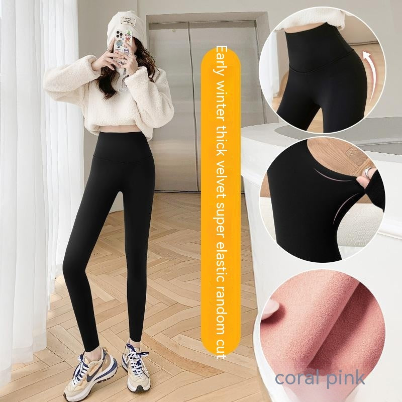 Cloud Feeling Thin Velvet Shark Pants Autumn And Winter Fleece-lined Thick Leggings